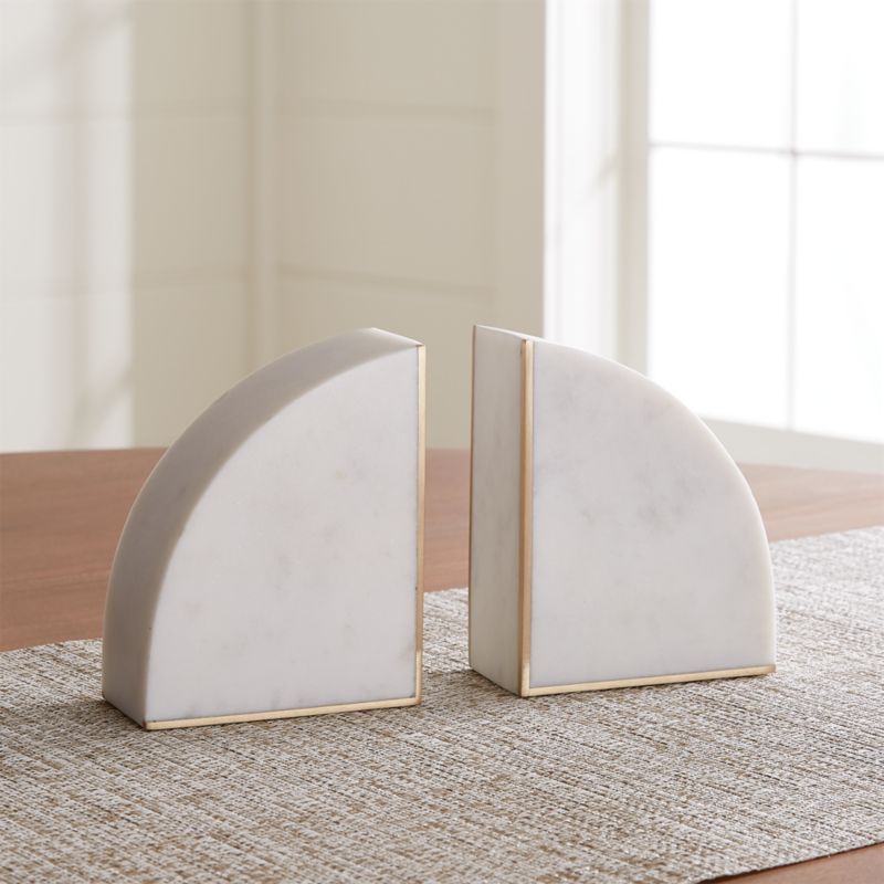 White Marble Bookends, Set of 2 + Reviews | Crate and Barrel | Crate & Barrel