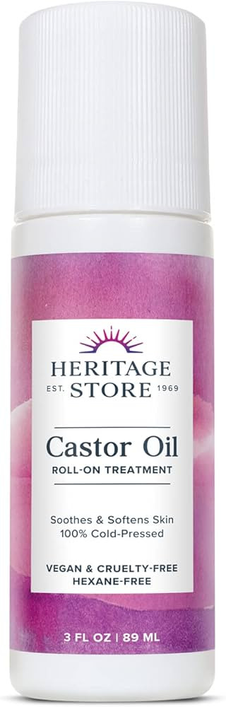 Heritage Store Castor Oil Roll On, Nourishing Treatment, Targeted, Deep Hydration for Skin Care, ... | Amazon (US)