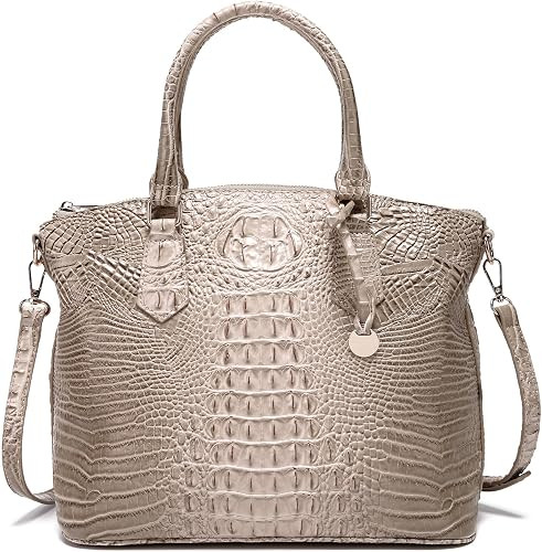 Makcr Joacbv Crocodile Handbag for Women, Satchel Purse with Shoulder Strap | Embossed vegan leat... | Amazon (US)