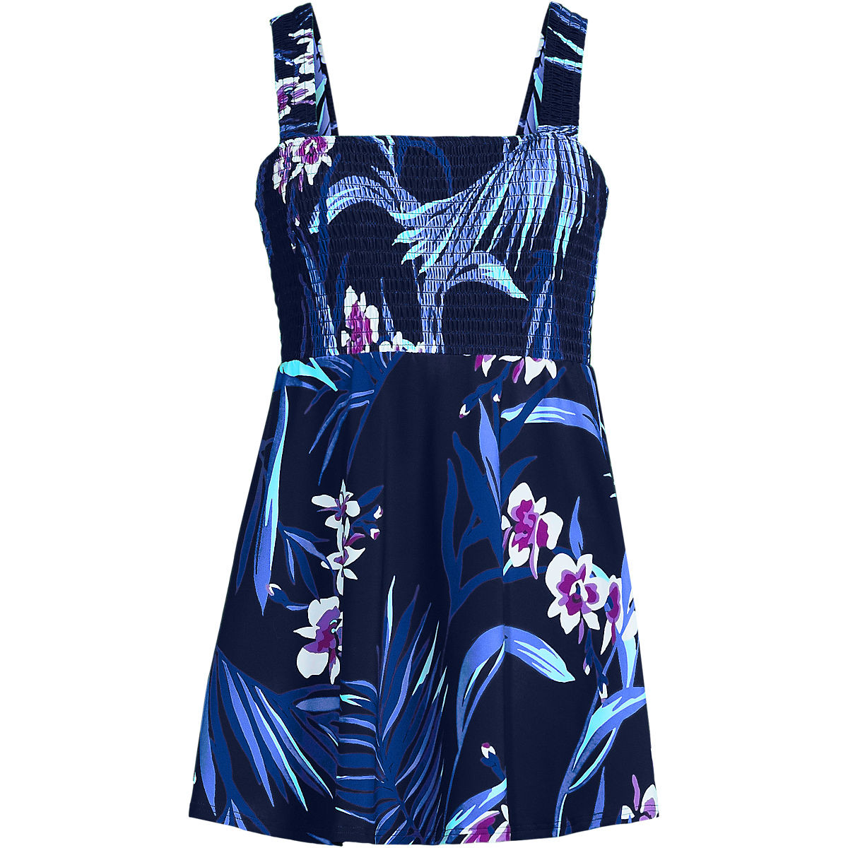 Women's Smocked Swim Dress Swimsuit | Lands' End (US)