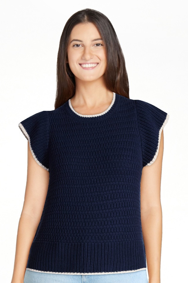 Time and Tru Women's Flutter Sleeve Sweater, Lightweight, Sizes XS-XXXL | Walmart (US)