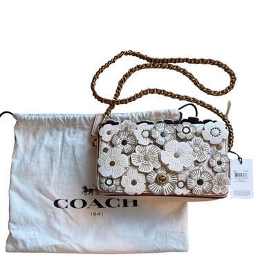 COACH Dinky Tea Rose Applique Creme Purse Crossbody #38197 New With Tags Dustbag | eBay US