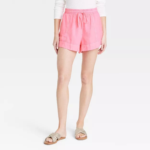 Women's Mid-Rise Linen Pull-On Shorts - Universal Thread™ | Target