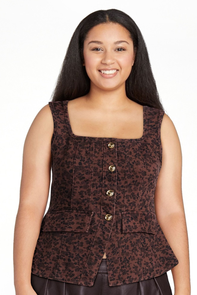 Scoop Women's and Women's Plus Denim Corset Top, Sizes XS-4X | Walmart (US)