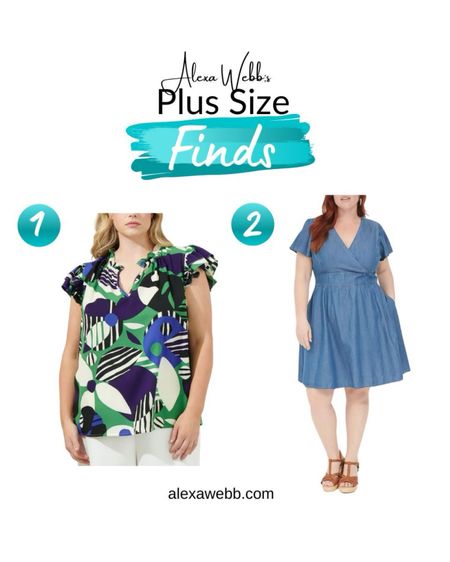 Plus Size Finds: Summer blues 😍 Cute ruffled top and denim wrap dress #plussize Alexa Webb

#LTKPlusSize #LTKStyleTip #LTKOver40