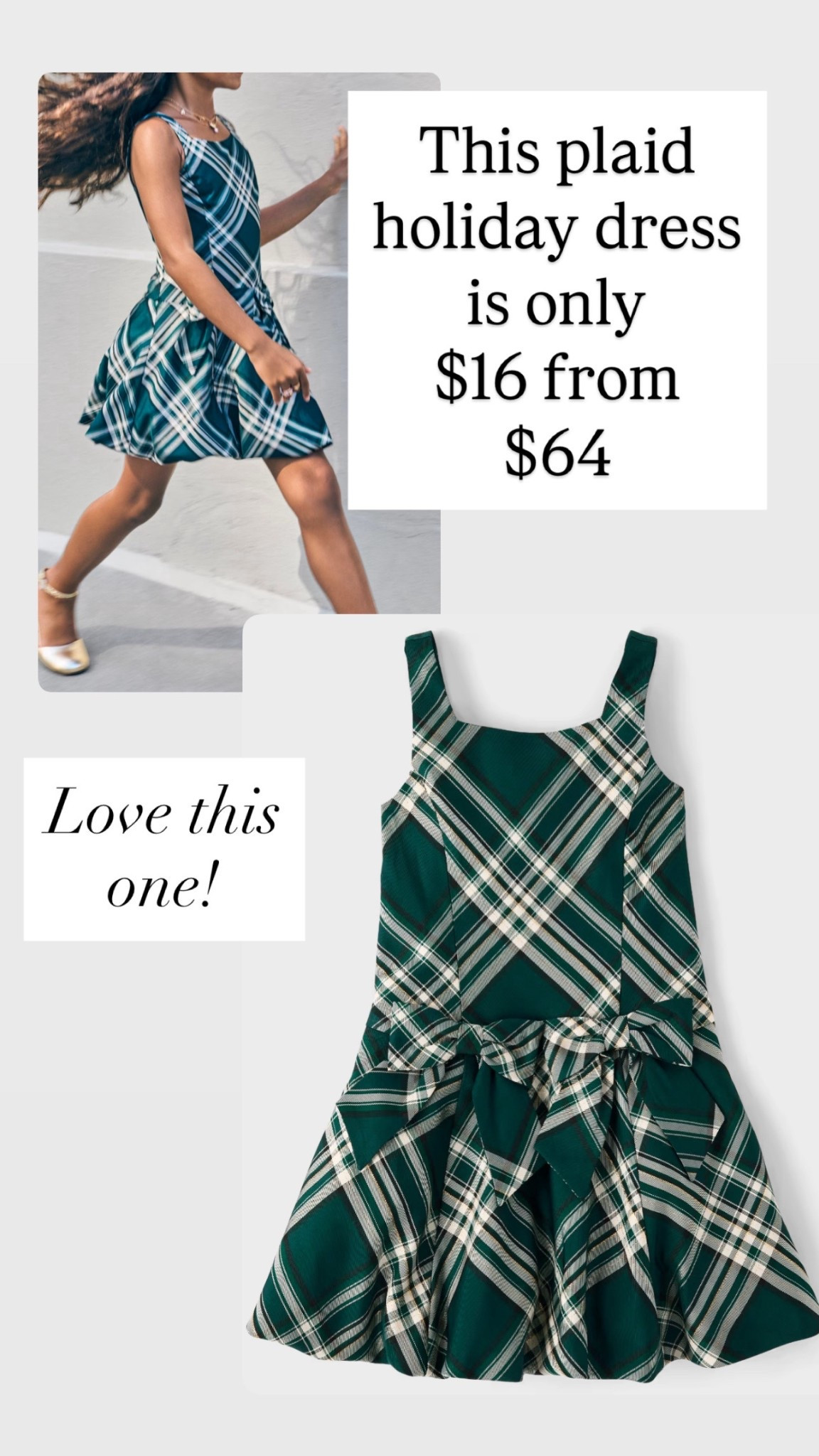 This green plaid dress is $16 from $64!!!

#LTKHoliday #LTKKids #LTKSaleAlert