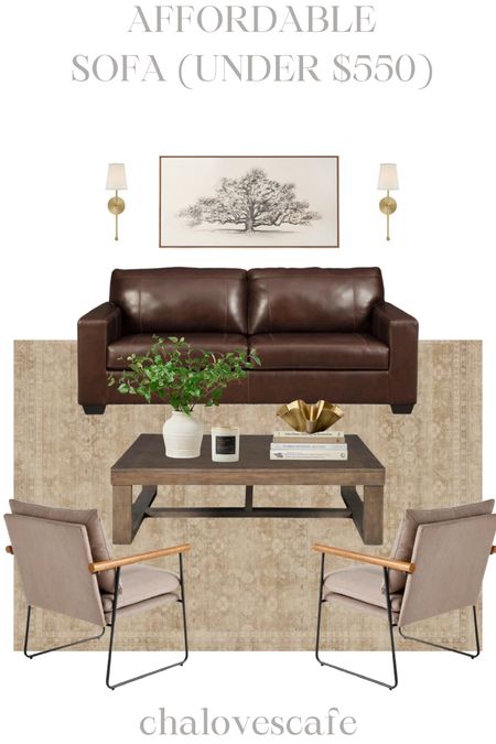 Affordable leather style sofa under $550 

#LTKSeasonal #LTKhome #LTKsalealert