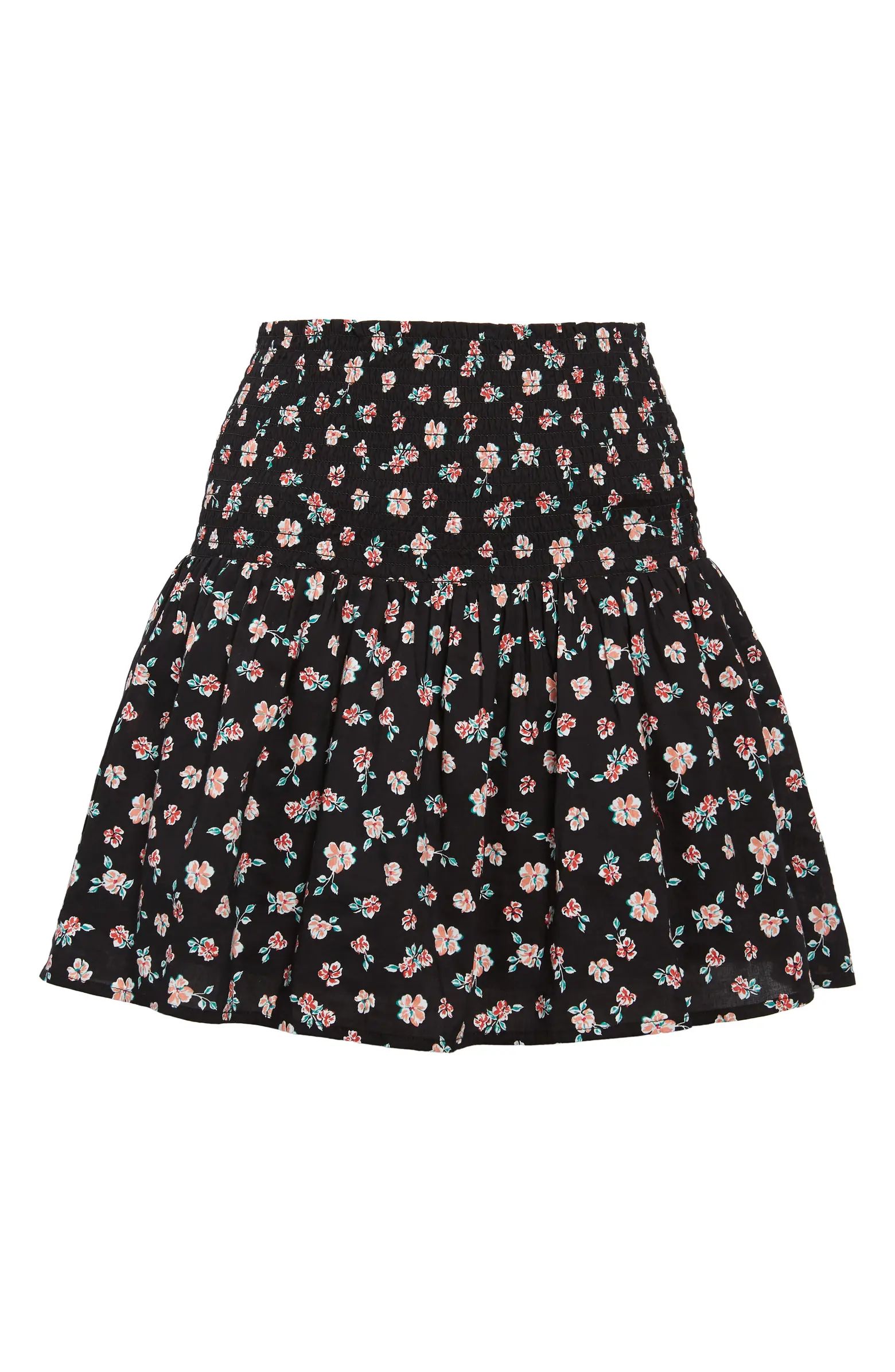 Floral Print Smocked Miniskirt | Nordstrom