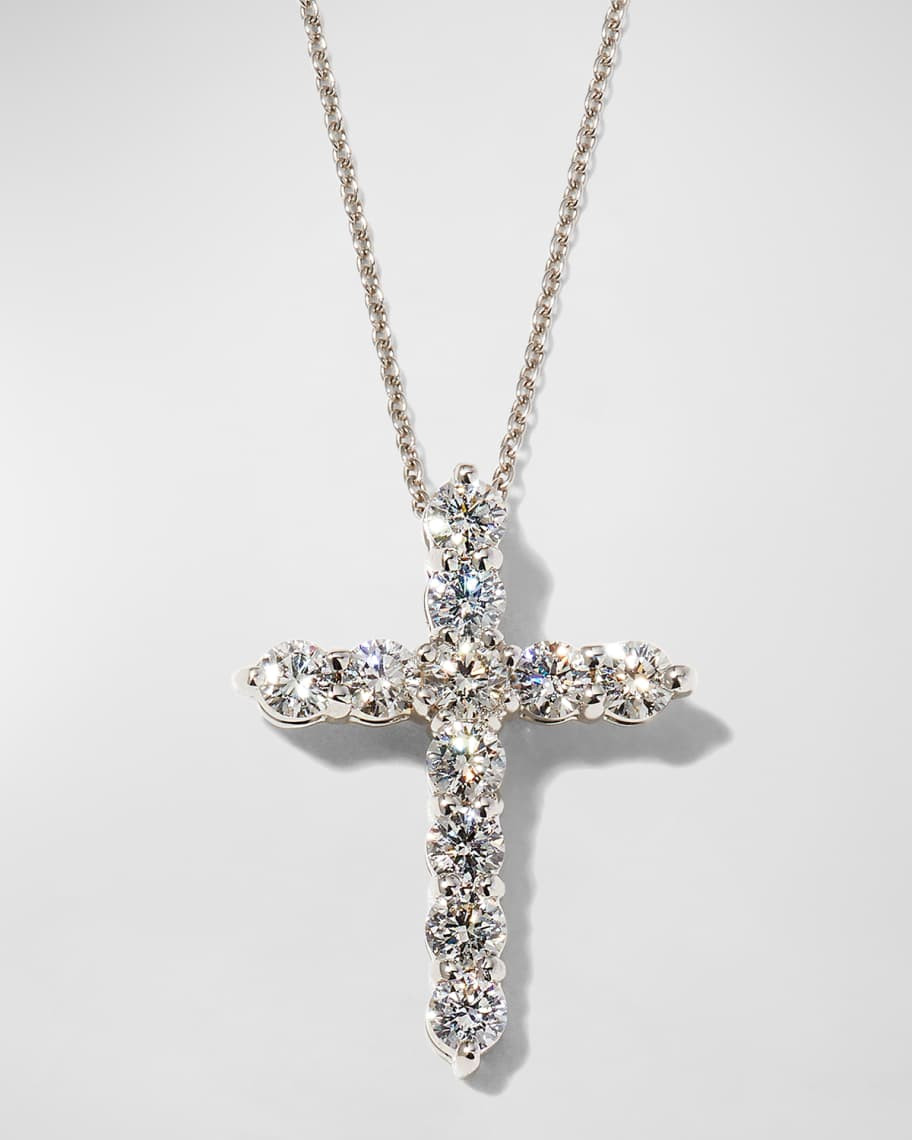 Roberto Coin 18K Diamond Cross Necklace, 20x15mm | Neiman Marcus