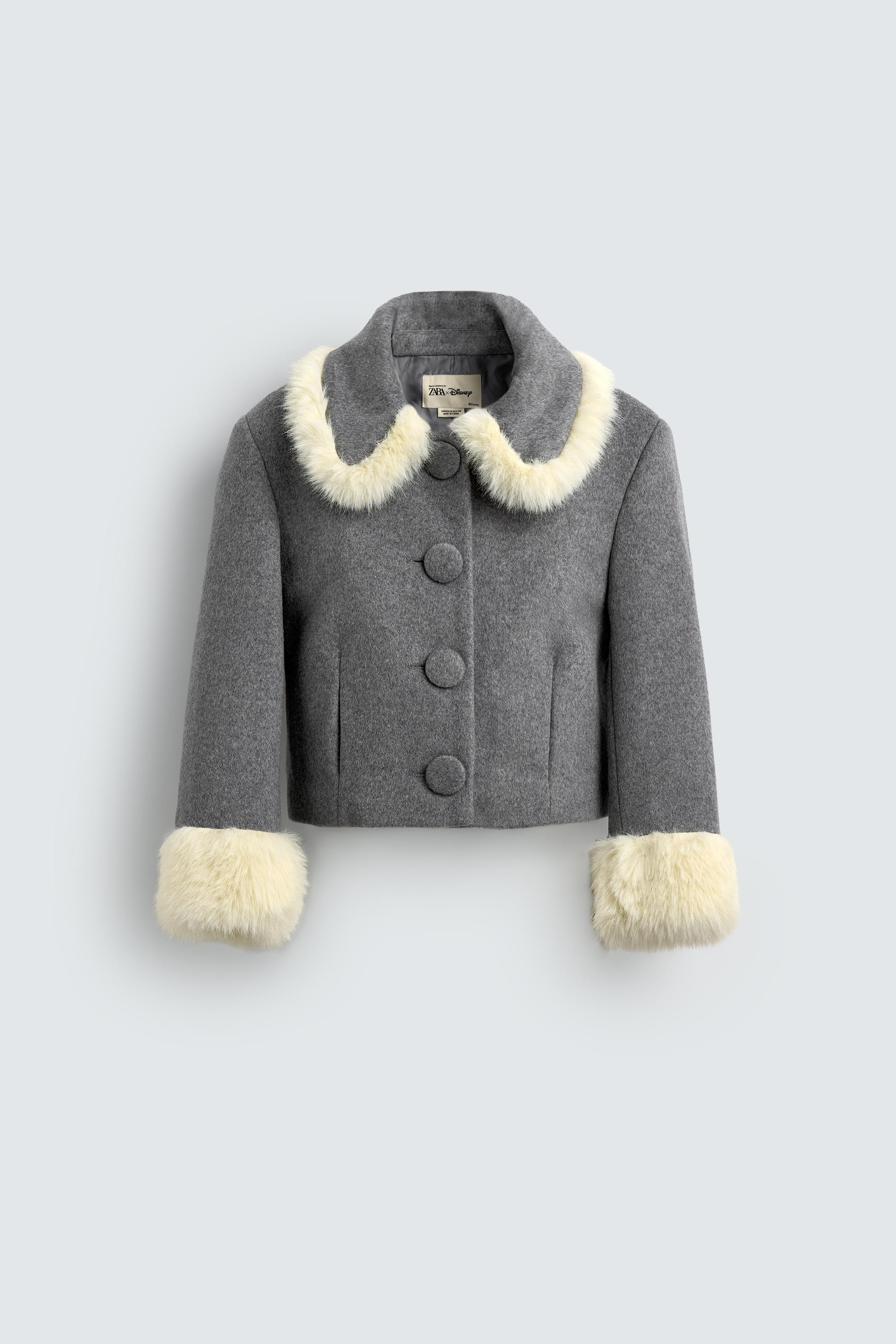FAUX FUR TRIM JACKET HARRY LAMBERT FOR ZARA X DISNEY | Zara UK
