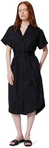 Amazon Essentials Women's Relaxed-Fit Short Sleeve Button-Down Dress with Belt | Amazon (US)