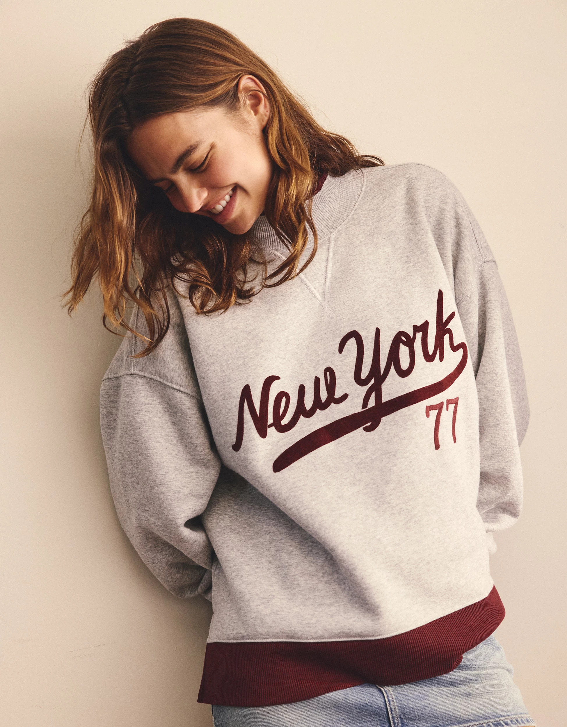 AE Everyday Luxe Mock Neck Sweatshirt | American Eagle Outfitters (US & CA)