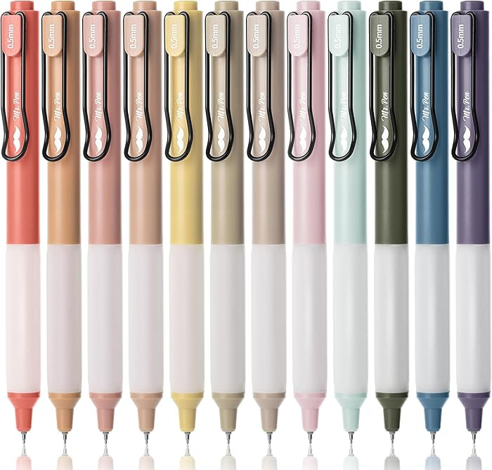 Mr. Pen Retractable Fine Point Pens - 12 Pack, Black Ink, Vintage Barrels, Fast Dry Pens for Jour... | Amazon (US)