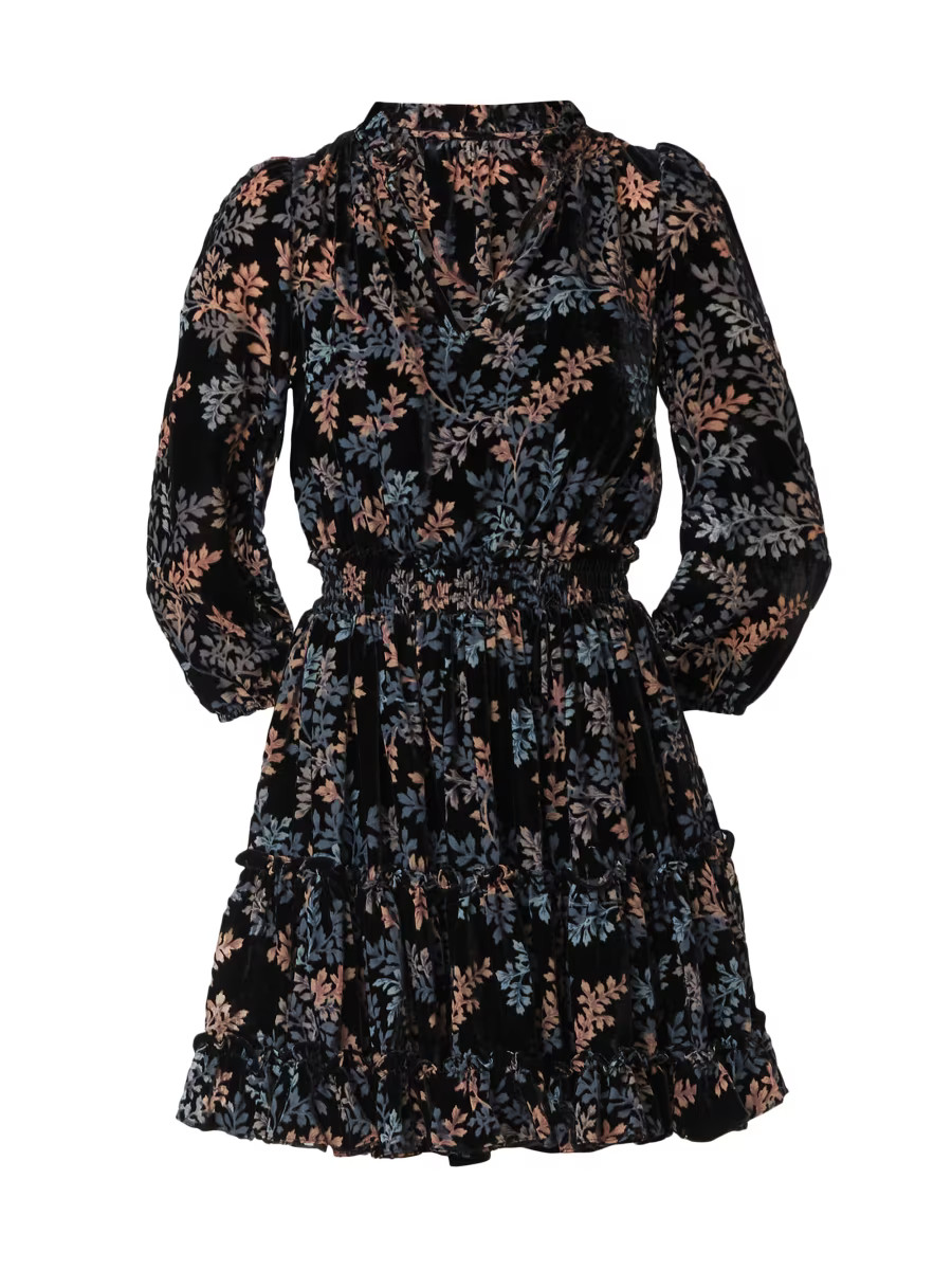 Shoshanna Arlene Floral Burnout Velvet Minidress | Saks Fifth Avenue | Saks Fifth Avenue