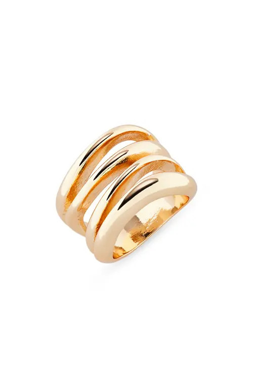 Open Edit Wavy Band Ring in Gold at Nordstrom, Size 9 | Nordstrom