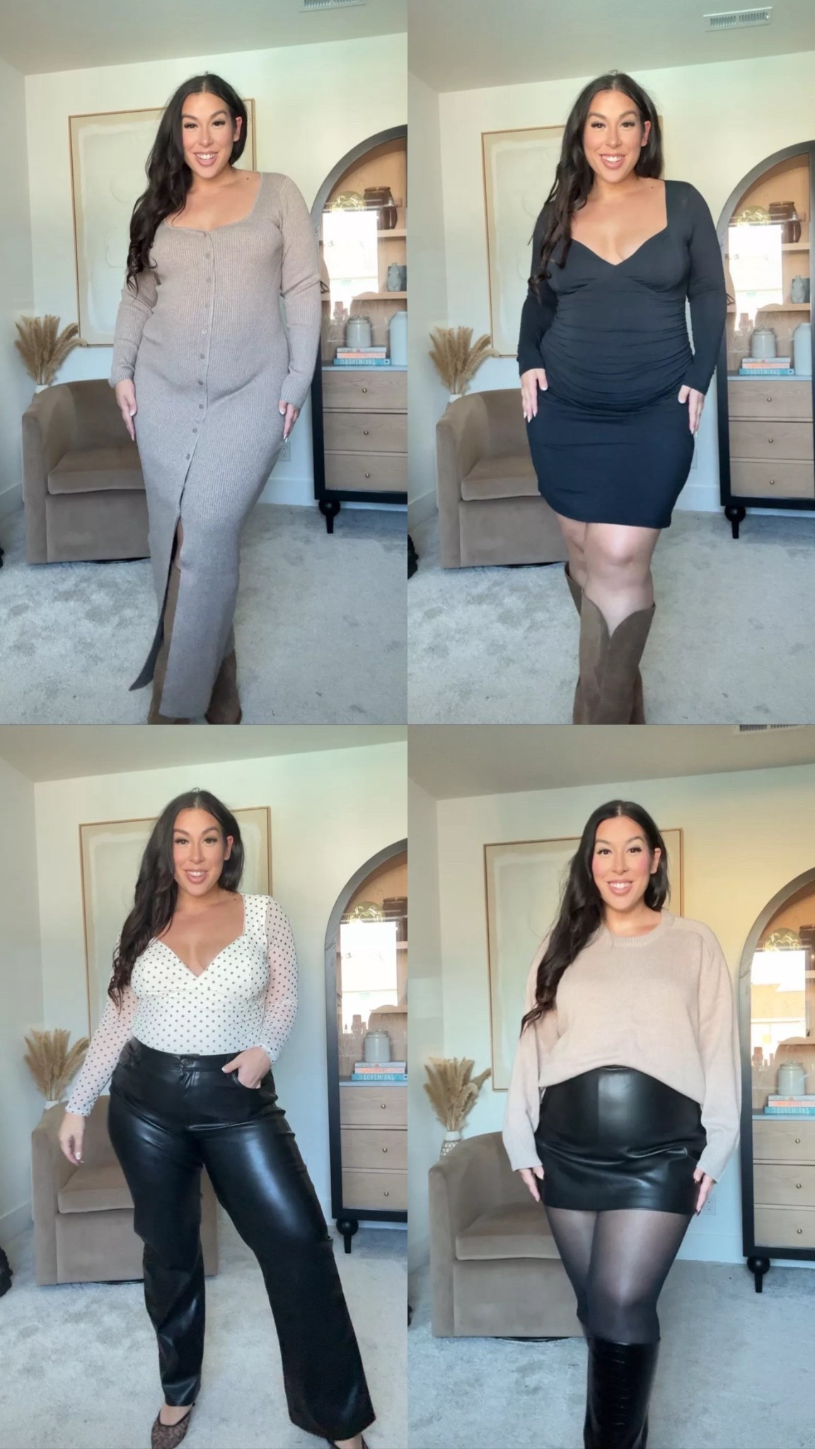 Midsize winter style! Wearing a size XL!  Use code AFBONNIE
-
-
-
 Midsize fashion, fall outfit, sweater dress, faux leather pants, bump style

#LTKCyberWeek #LTKHoliday #LTKSeasonal