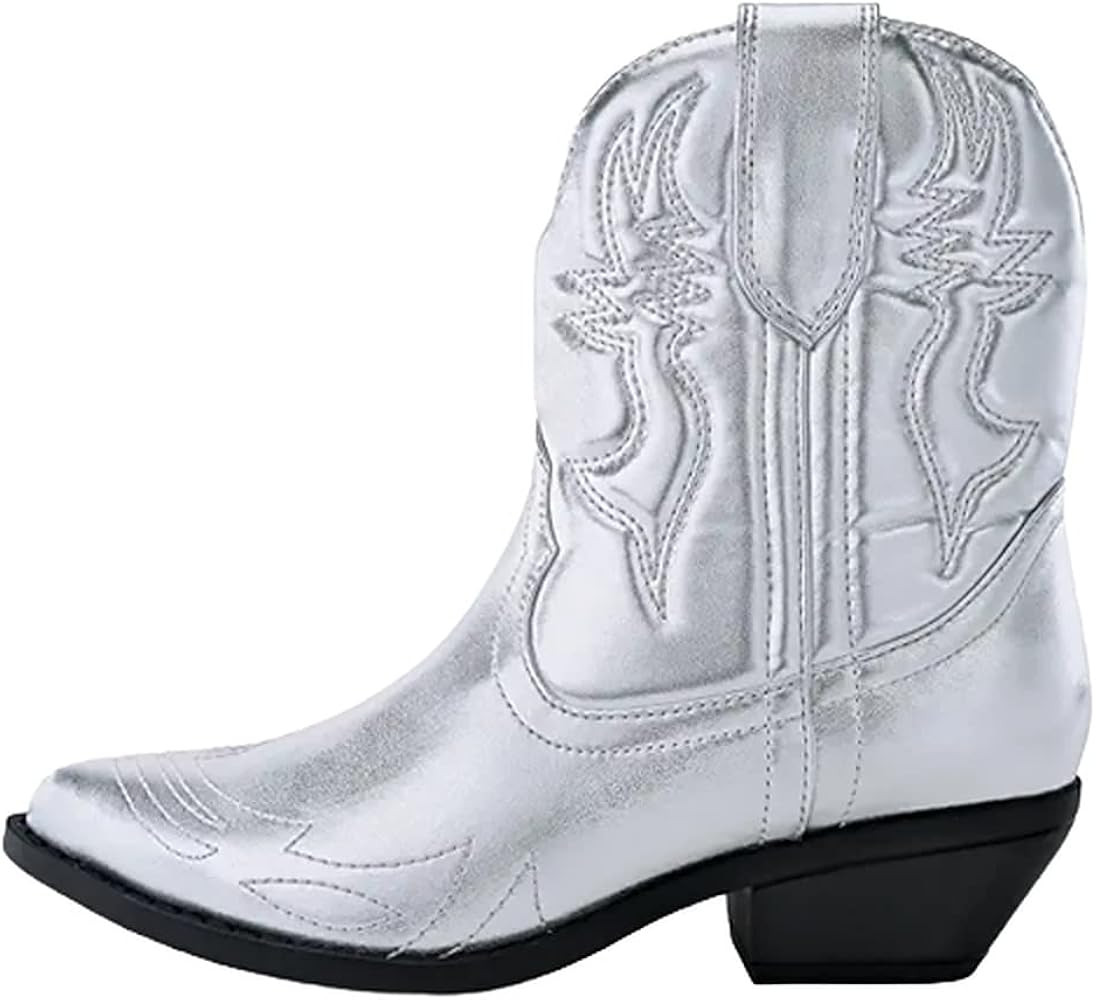 Soda Women Cowgirl Cowboy Western Stitched Ankle Boots Pointed Toe Short Booties Rigging-S | Amazon (US)