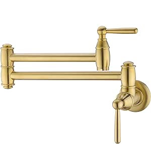 Avola Wall Mount Pot Filler Faucet,Brass Gold Pot Filler,Resist Fingerprint Kitchen Sink Pot Fill... | Amazon (US)
