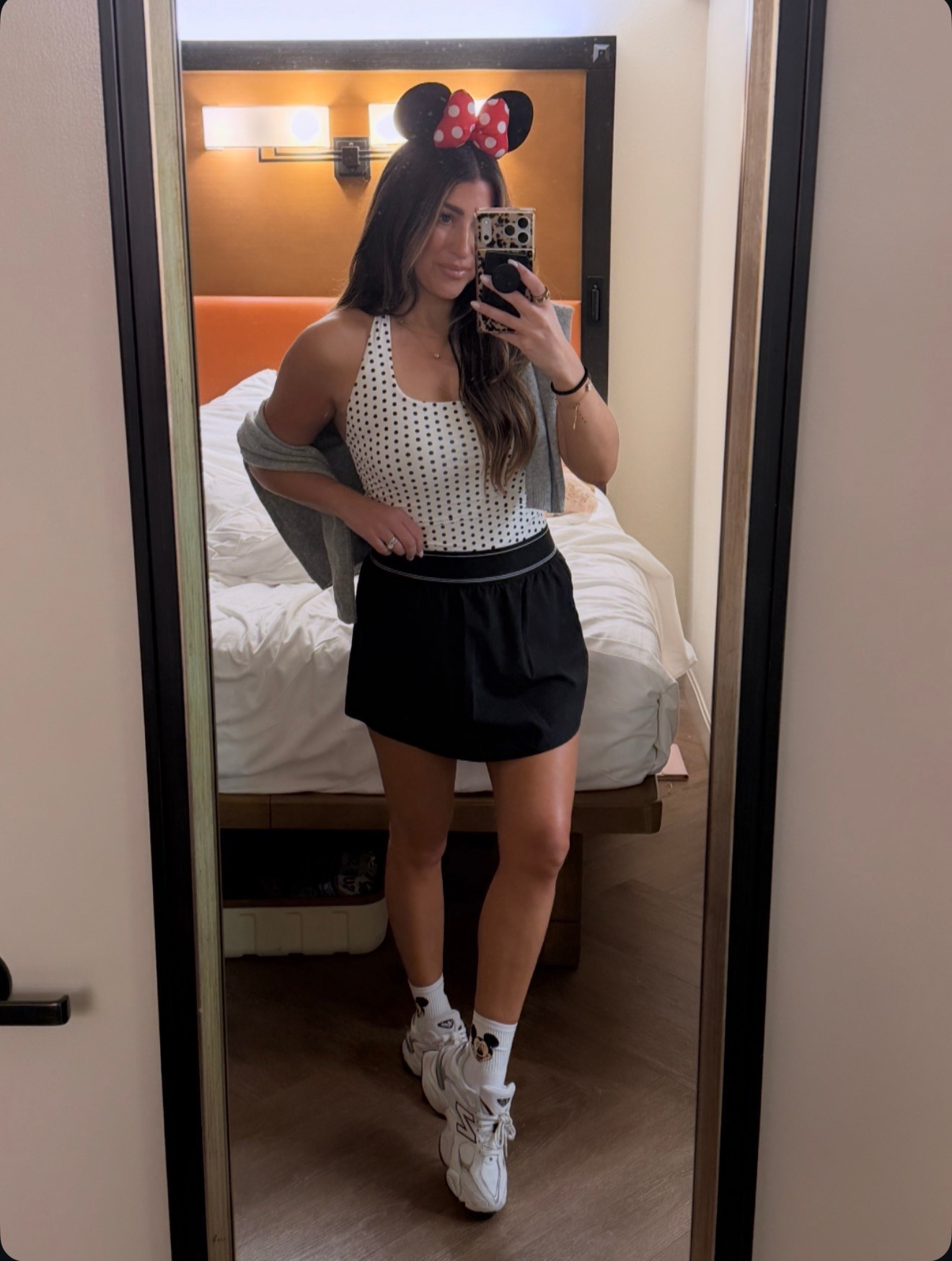 Disney outfit. Polka dots. Skort. Activewear skirt has built in biker shorts and pockets! Alo look for less! $15 compared to $78! Wearing meds 

#LTKSeasonal #LTKTravel #LTKActive