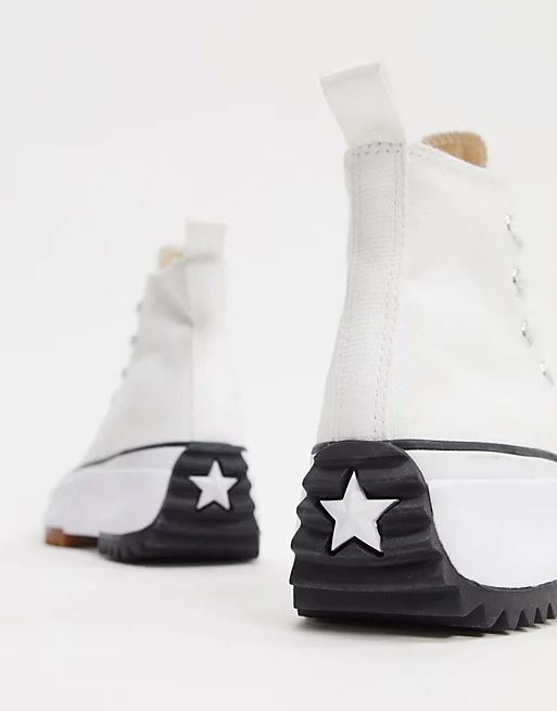 Converse Run Star Hike Hi canvas platform sneakers in white | ASOS | ASOS (Global)