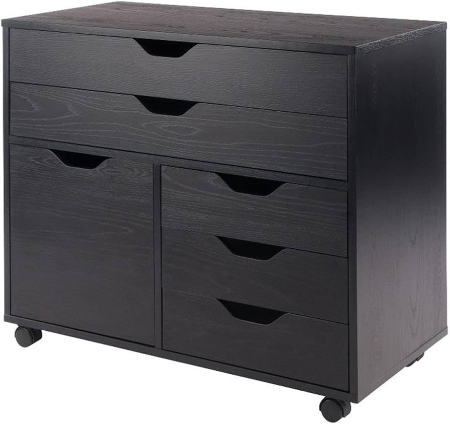 Amazon.com: Winsome Halifax Storage Mobile Cabinets, 1 Door, 3 Drawers, 2 Wide Drawers, for Home ... | Amazon (US)