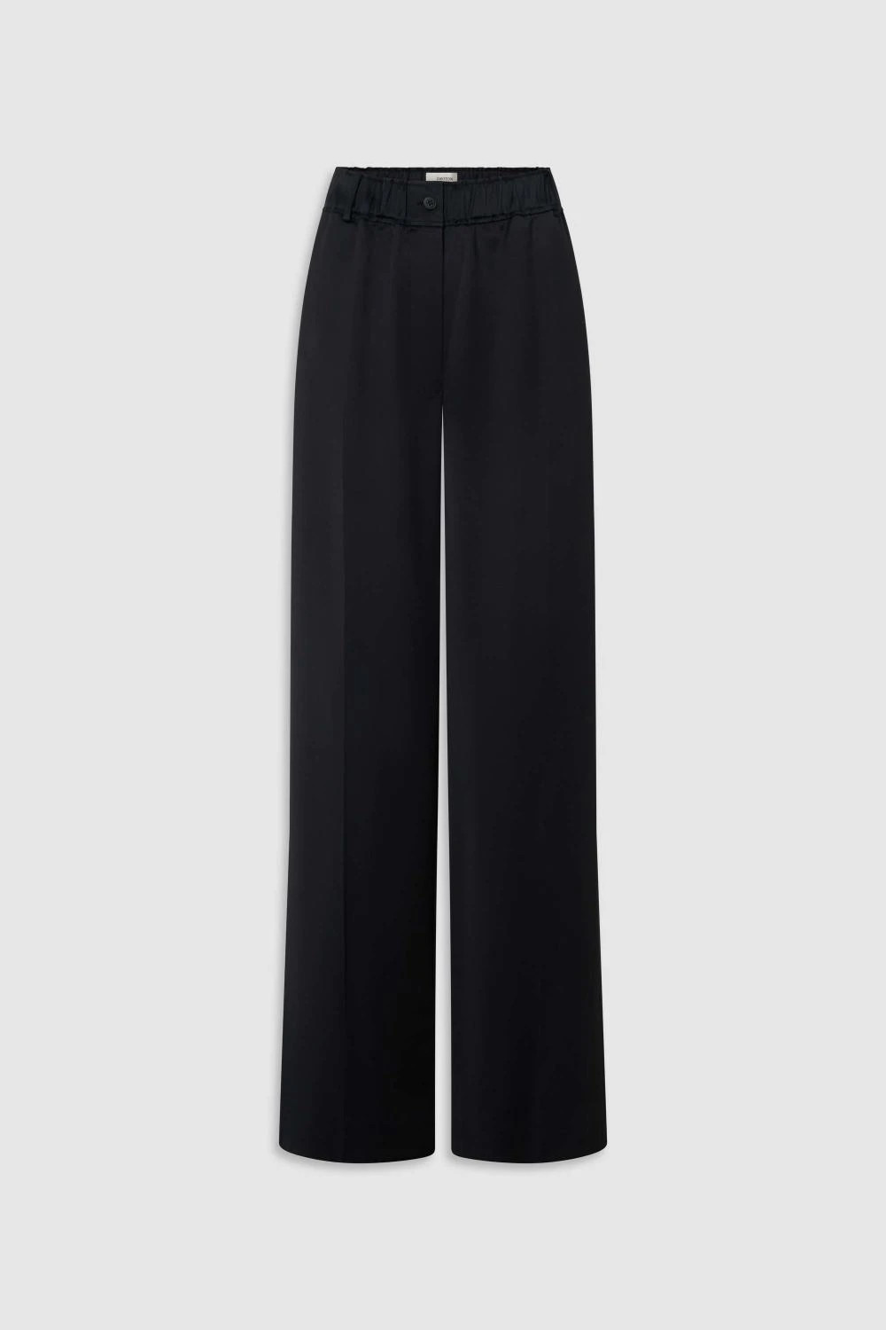 Double Satin Pyjama Pant Black | Oroton