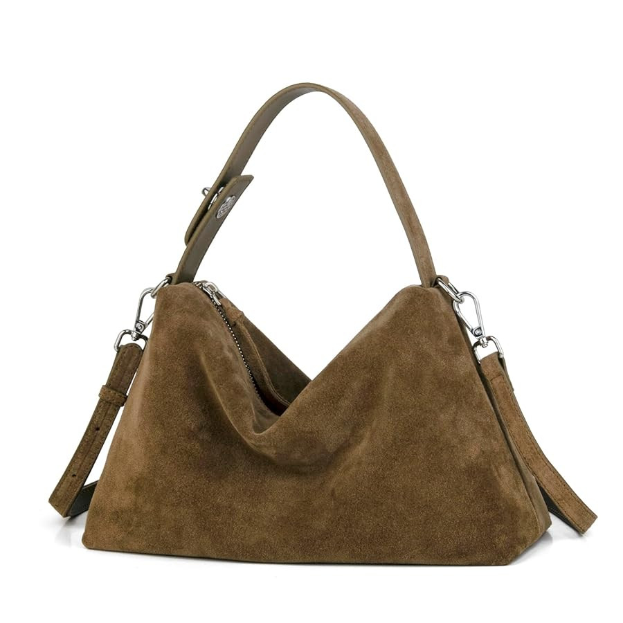 Premium Suede Leather Crossbody Bags for Women, Slouchy Suede Shoulder Bag with Adjustable Strap ... | Amazon (US)