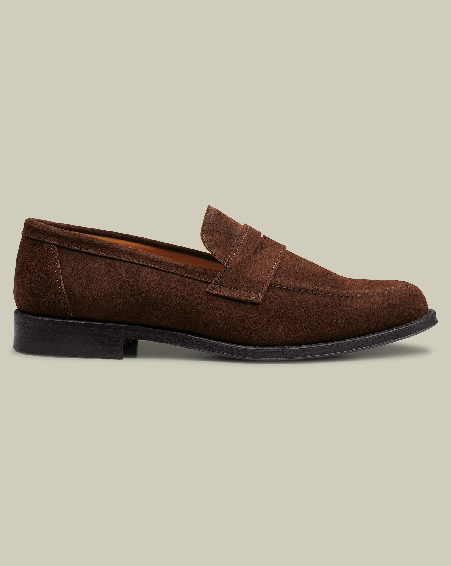 Suede Penny Loafers - Chocolate Brown | Charles Tyrwhitt