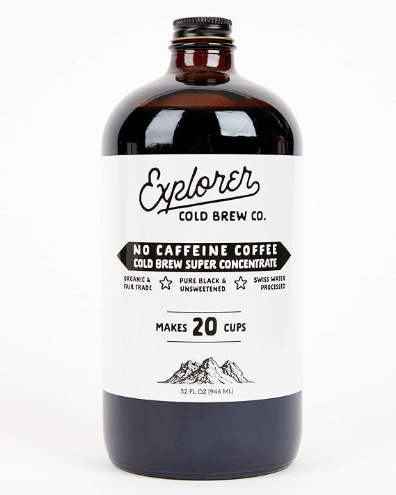 Explorer Cold Brew | Swiss Water Decaf | 1:4 Super Concentrate | Makes 20-30 Coffees | 32oz | Amazon (US)