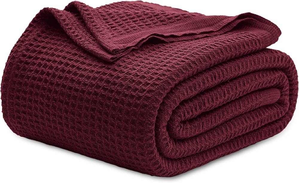 Bedsure 100% Cotton Blanket King Size for Bed - Waffle Weave Fall Blanket, Lightweight and Breath... | Amazon (US)