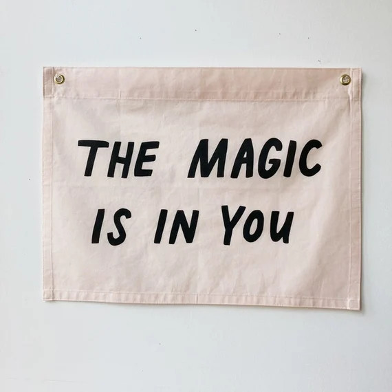 MAGIC Flag / PETAL PINK Silkscreen Affirmation Wall Hanging | Etsy | Etsy (US)