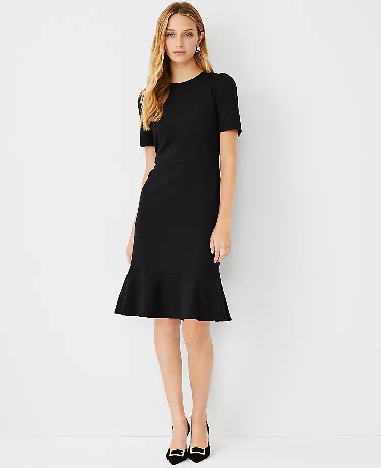 Puff Sleeve Flounce Sheath Dress | Ann Taylor (US)