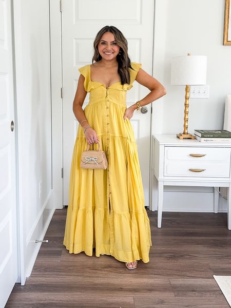 Use code ANTHRO20 for 20% off! Ends today! 

Yellow maxi dress size XXS TTS - need to wear a low heel at least with this dress!
Gold sandals size 5.5 TTS 

Anthropologie sale 
Summer dress 
Summer outfit 
Wedding guest dress 
White dress 
Bride dress 
Vacation outfit 
Resort wear 
Vacation looks
Beach outfits 

Honey Sweet Petite 
Honeysweetpetite

#LTKSaleAlert #LTKWedding #LTKStyleTip