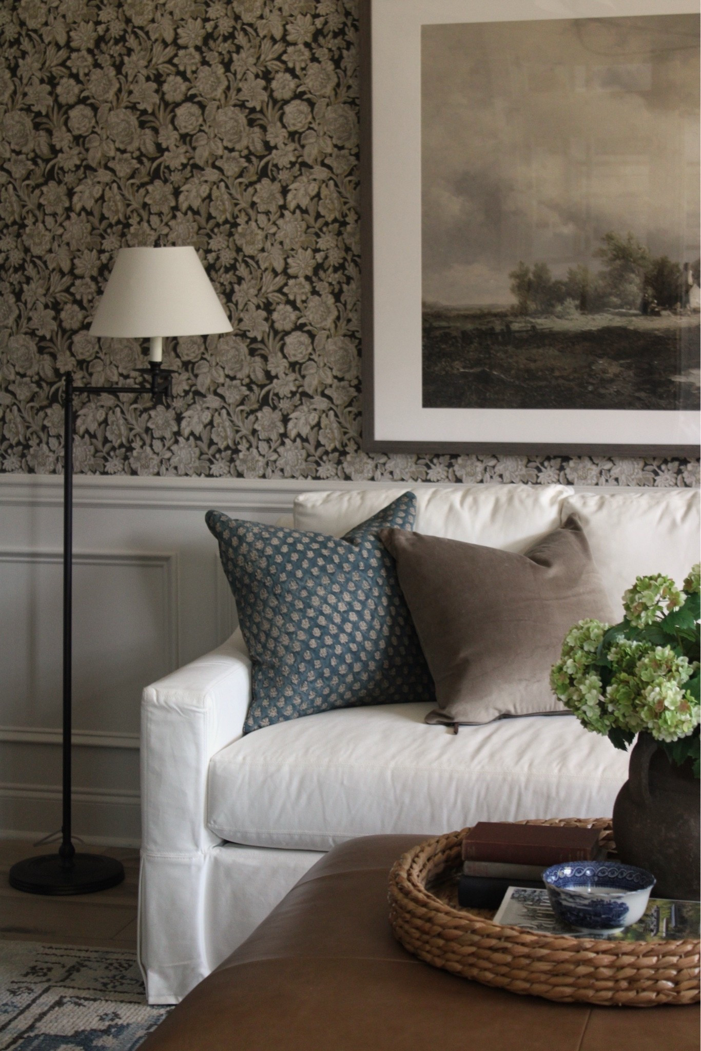 Den, blue pillow, velvet pillow, York slipcovered sofa @Pottery Barn

#LTKHome