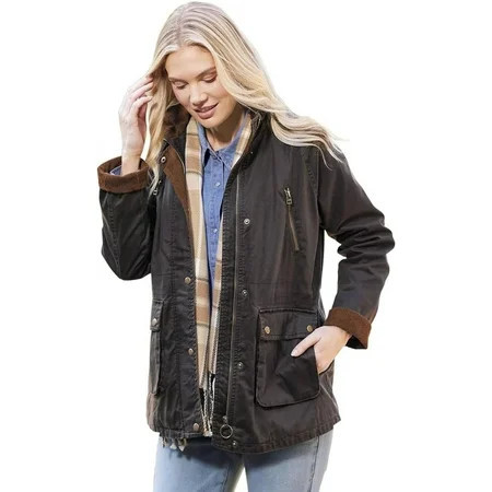 Sagefinds Women Portland Barn Jacket for Women - Hidden Zipper with Snap Closure, Interior Drawstring, Pockets - Medium | Walmart (US)