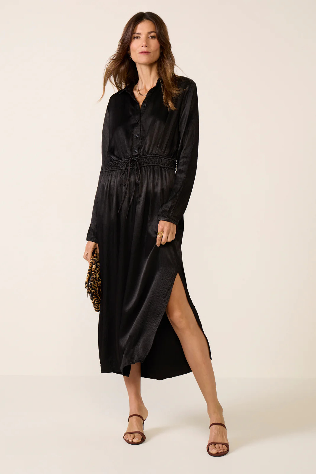 Satin Shirt Dress | Evereve