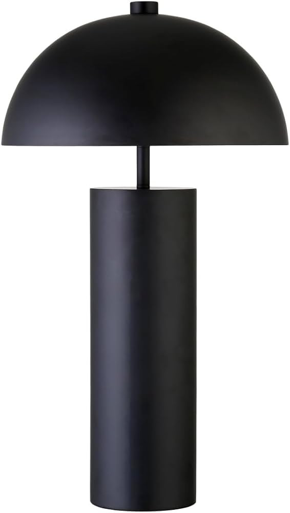 HomeRoots 524318 27 in. Metal Table Lamp with Black Dome Shade Black | Amazon (US)