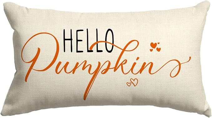 12x20 inch Fall Throw Pillow Cover Hello Pumpkin Autumn Decor Fall Pumpkins Pillow Cover Farmhous... | Amazon (US)