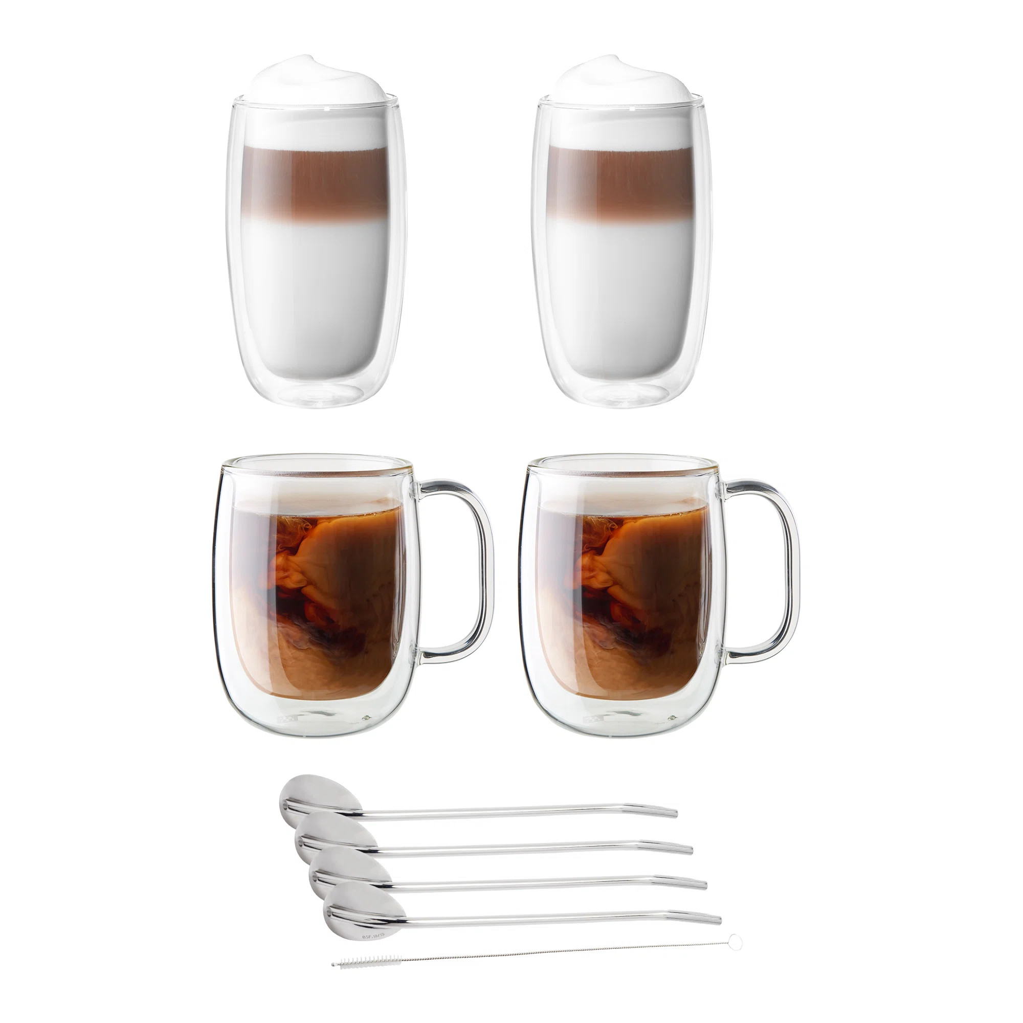 ZWILLING J.A. Henckels ZWILLING Sorrento Double-Wall Coffee and Beverage 9-Piece Glassware Set & ... | Wayfair North America