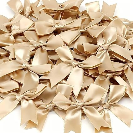 Gold Gift Wrap Bows - 50pcs 3.3 Inch Elegant Bows for Gift Wrapping, Party Decorations, Wedding D... | Amazon (US)
