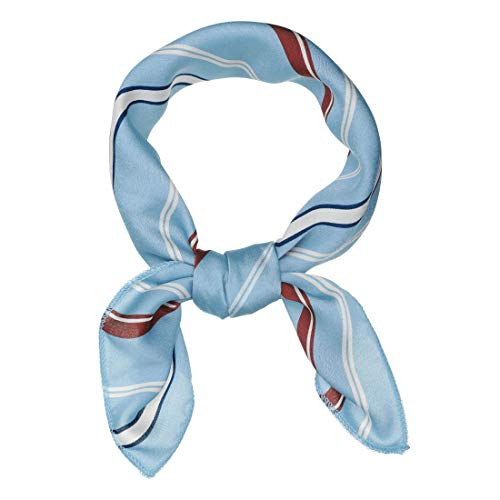 sourcing map 50cm Stripe Print Square Neck Wrap Scarves Head Scarf Kerchief Neckerchief Bandana for Women Sky Blue | Amazon (UK)