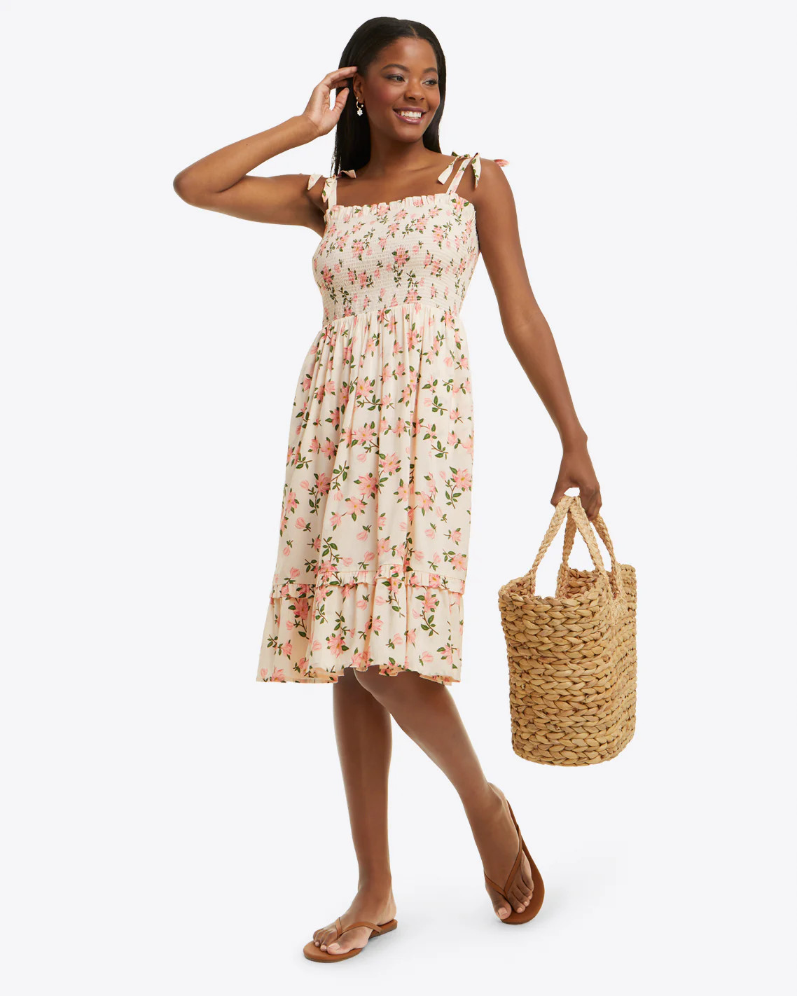 Taylor Smocked Dress in Magnolia | Draper James (US)