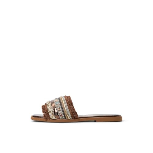 Aldo Women's Coralya Flat Sandals, Brown, 7.5 | Amazon (US)