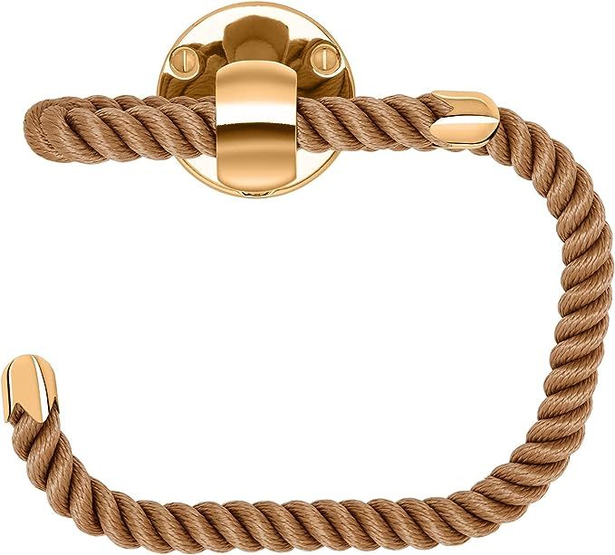 Nautiluxe Nautical Rope Toilet Paper Holder (Gold/Natural) | Amazon (US)