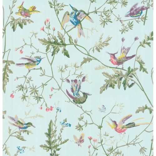 Cole & Son Hummingbirds Blue Multi-Colour Wallpaper | DecoratorsBest | DecoratorsBest