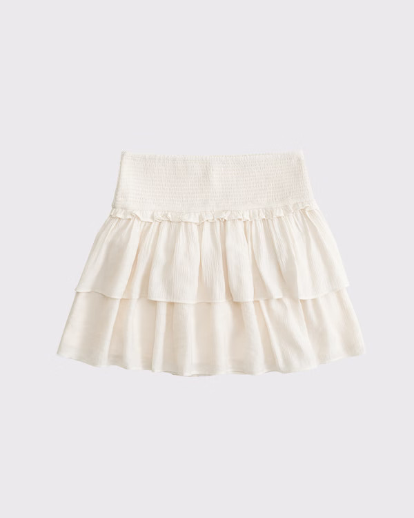 Women's High Rise Tiered Ruffle Mini Skort | Women's Bottoms | Abercrombie.com | Abercrombie & Fitch (UK)