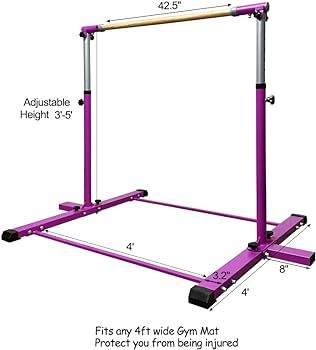 GLANT Gymnastic Kip Bar,Horizontal Bar for Kids Girls Junior,3' to 5' Adjustable Height,Home Gym ... | Amazon (US)