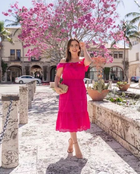 This cute pink dress is perfect paired with these cute neutral heels and clutch bag! 

#summerdress #outfitidea #vacationstyle #casuallook 

#LTKstyletip #LTKSeasonal #LTKFind