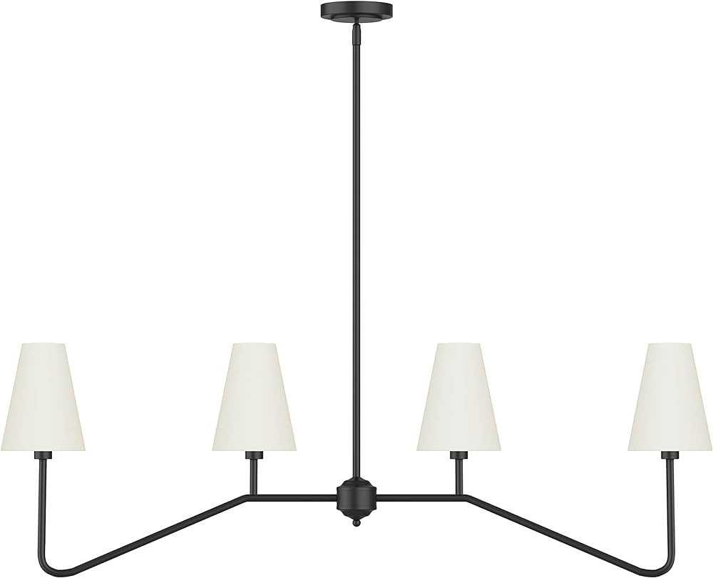 Electro bp;47" W 4-Light Linear Kitchen Island Lighting Fixture Classic Chandeliers Matt Black wi... | Amazon (US)
