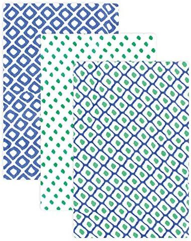 Hudson Baby Unisex Baby Cotton Muslin Swaddle Blankets, Blue Dots 3-Pack, One Size | Amazon (US)
